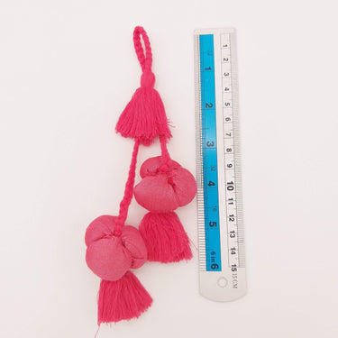 Pink Silk Fabric Ball Tassels, Latkan, Embellishments
